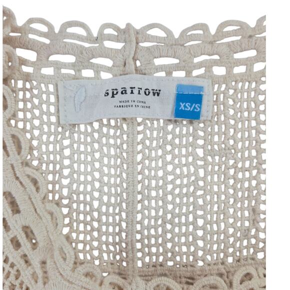 Sparrow by Anthropologie | Cream, Scalloped Crochet Poncho | Size XS/S - Picture 4 of 6